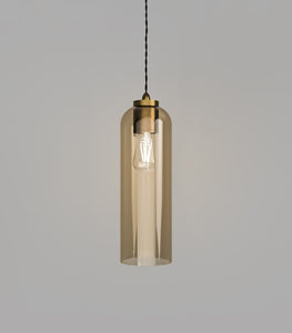 Parlour Elong Old Brass Amber Pendant by Lighting Republic 