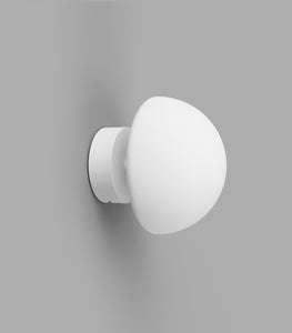 Orb Dome Short Arm Wall Light in White by Lighting Republic