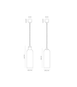 Parlour Elong Pendant Technical Drawing by Lighting Republic 